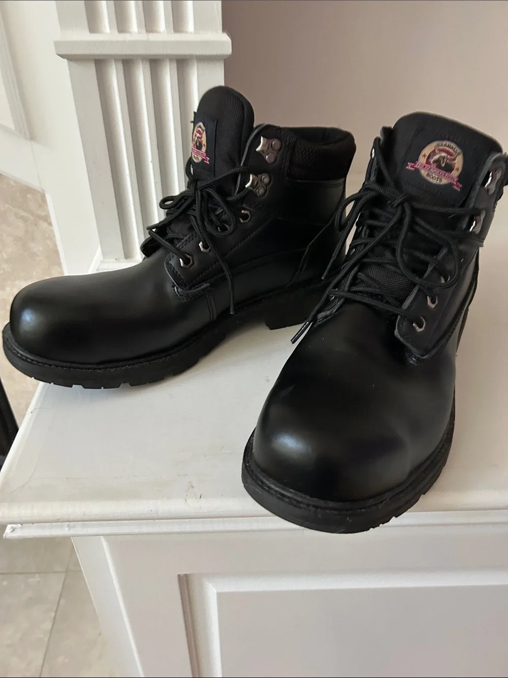 Brahma Black Men's Lace-Up Steel Toe Work Boots Size 14